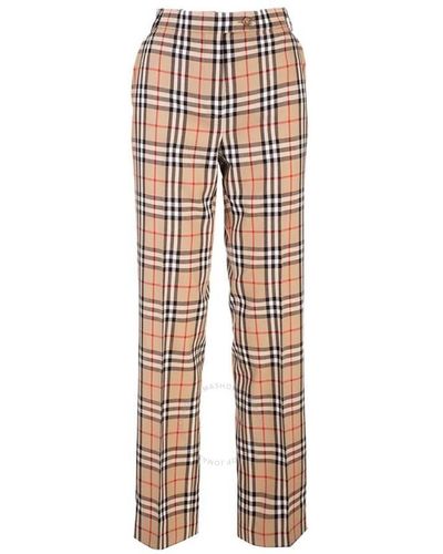 Burberry Archive Fleur Tailored Trousers - Natural