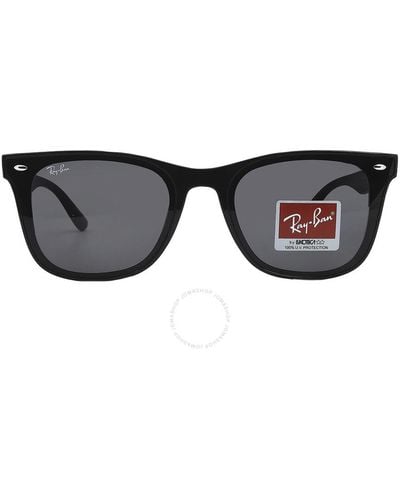 Ray-Ban Dark Gray Square Sunglasses Rb4420 601/87 65 - Black