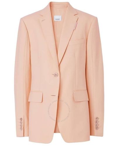 Burberry Loulou Single-breasted Tailored Blazer - Pink