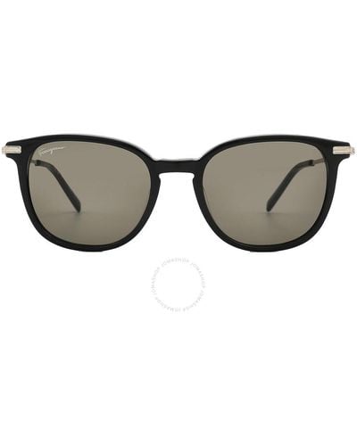Ferragamo Gray Square Sunglasses Sf1015s 001 52 - Brown