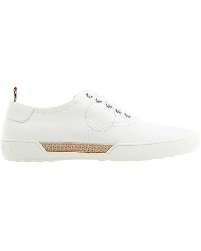 Tod's Allacciato Gomma Leather Sneakers - White