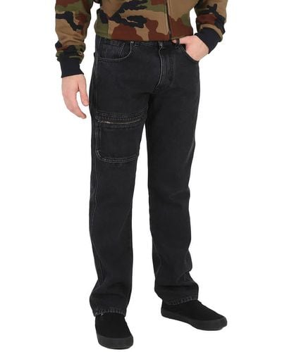 Moschino Zip Detail Straight Leg Denim Jeans - Black