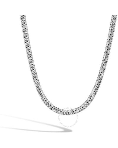 John Hardy Classic Chain Sterling Silver Oval Necklace - Metallic