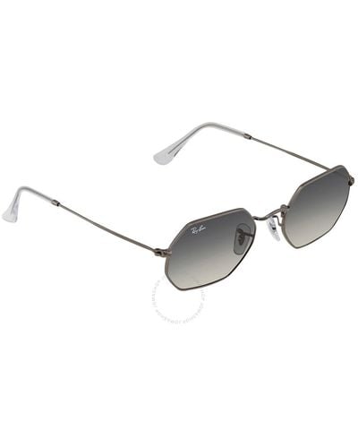 Ray-Ban Octagonal Classic Gray Gradient Sunglasses Rb3556n 004/71 53 - Metallic