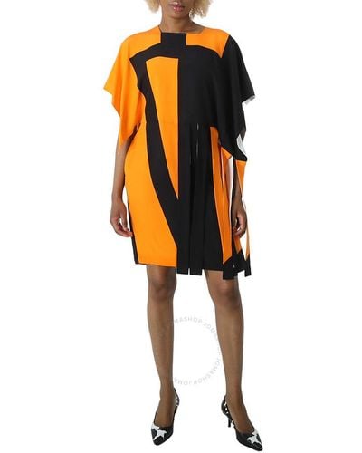 Burberry Bright Ip Geometric Print Dress - Orange