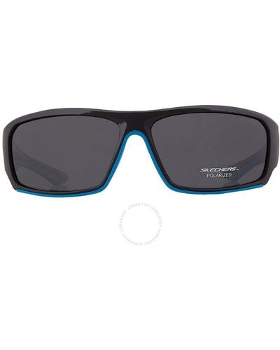 Skechers Polarized Smoke Sunglasses Se5150 02d 64 - Blue