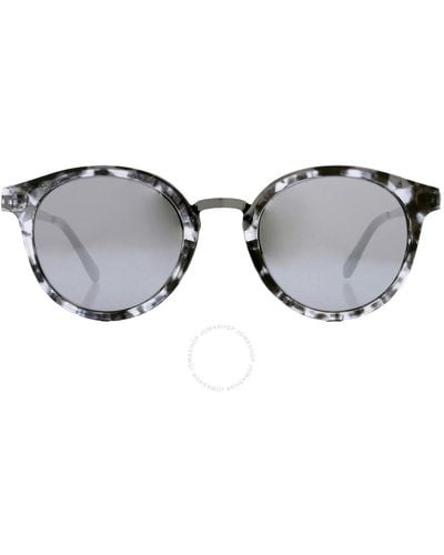 Guess Factory Silver Mirror Round Sunglasses Gf0305 56u 51 - Grey