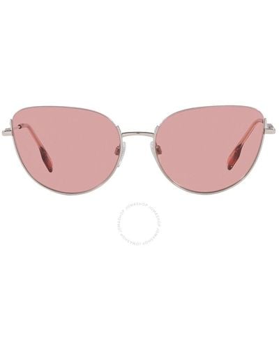 Burberry Harper Light Violet Cat Eye Sunglasses Be3144 100584 58 - Pink