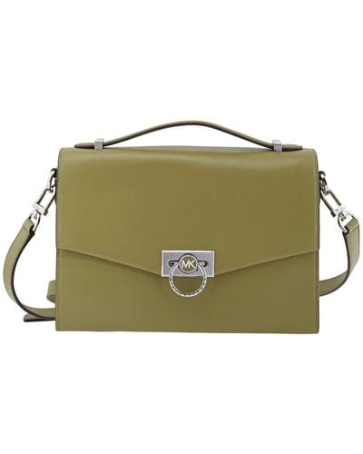 Michael Kors Olive Hendrix Leather Envelope Bag - Green