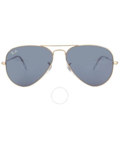 Ray-Ban Aviator Rose Gold Blue Pilot Sunglasses Rb3025 9202r5 55 - Grey