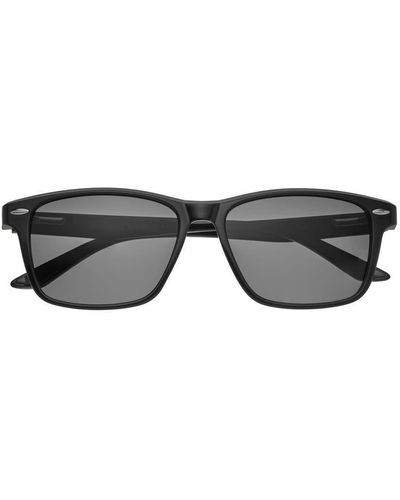 Simplify Black Square Sunglasses - Grey