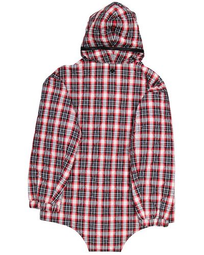 Burberry Diamond Quilted Cut-out Hem Parka - Red