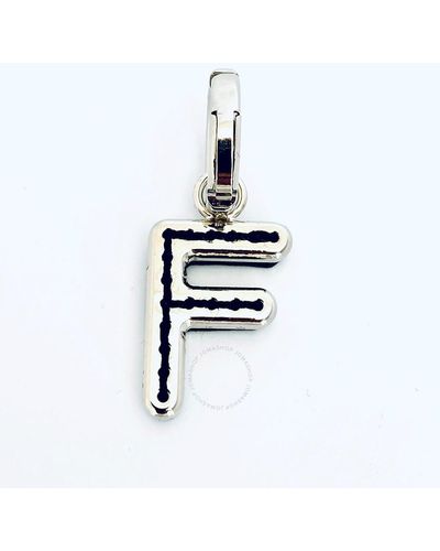 Burberry Leather-topstitched 'f' Alphabet Charm - White