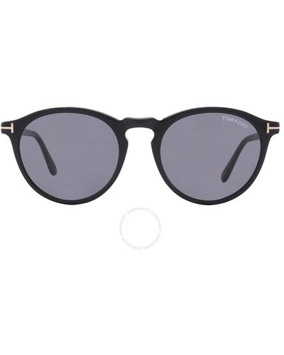 Tom Ford Aurele Smoke Oval Sunglasses Ft0904 01a 52 - Grey