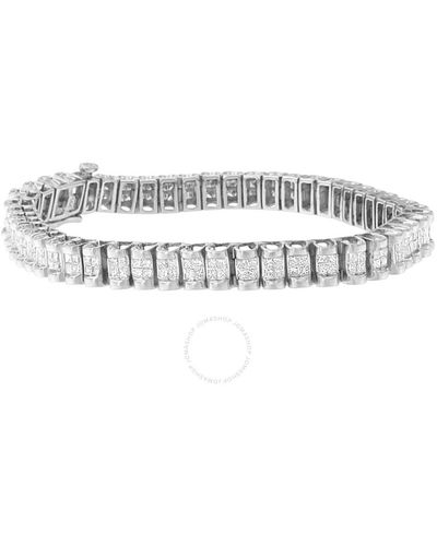 Haus of Brilliance 14k White Gold 3ct. Tdw Princess-cut Diamond Bracelet - Metallic