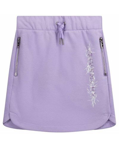 Givenchy Girls Logo-print Curved-hem Skirt - Purple