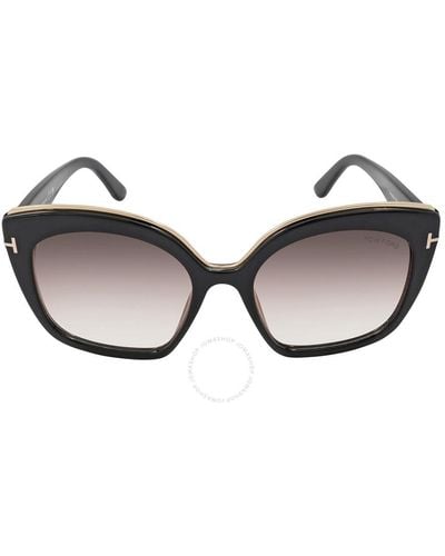 Tom Ford Chantalle Brown Mirror Butterfly Sunglasses Ft0944 01g 55