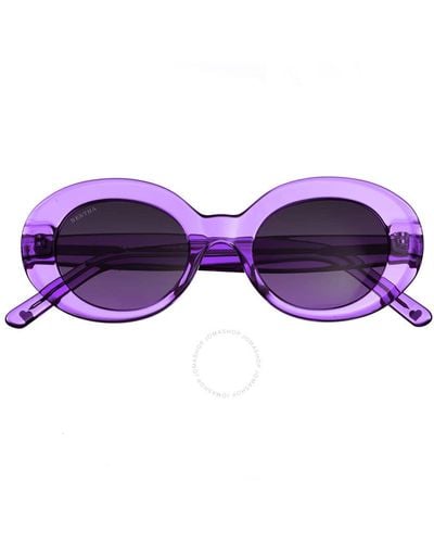 Bertha Purple Oval Sunglasses