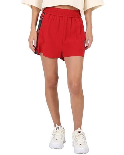 Stella McCartney Trousers Logo Trim Shorts - Red