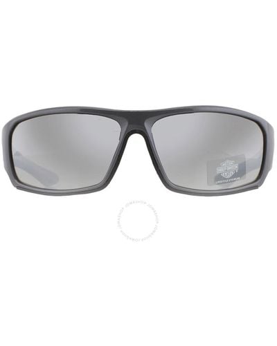 Harley Davidson Smoke Mirror Wrap Sunglasses Hd0670s 20c 64 - Gray