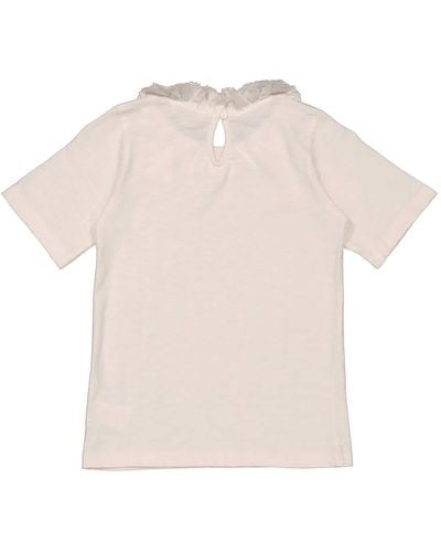 Bonpoint Girls Clea Box-pleat Cotton T-shirt - Natural