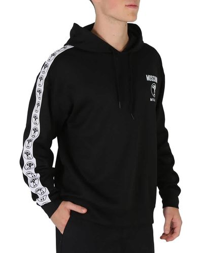 Moschino Logo Tape Technical Strech Fleece Sweatshirt - Black