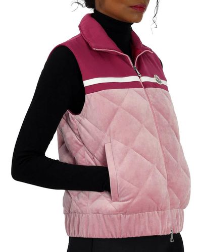 Moncler Logo-patch Sleeveless Jacket - Pink