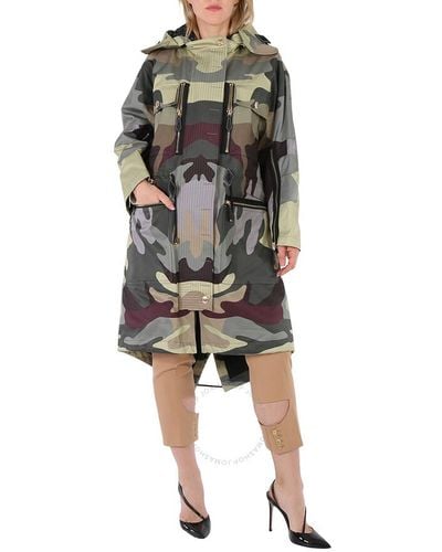 Burberry Sage Single-breasted Camouflage-print Cotton Parka - Black