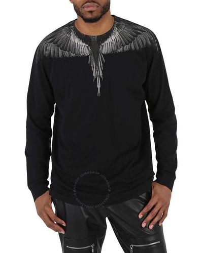 Marcelo Burlon Wings Long Sleeve Cotton T-shirt - Black
