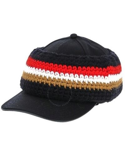 Burberry Black / Camel Baseball Cap - Red
