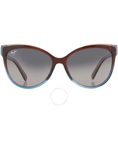 Maui Jim Olu Olu Neutral Grey Cat Eye Sunglasses - Black