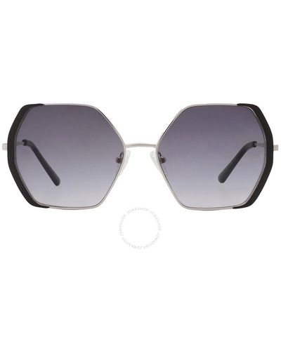 Guess Factory Smoke Gradient Geometric Sunglasses Gf0387 10b 57 - Blue