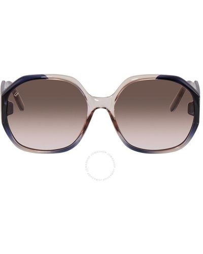Ferragamo Beige Geometric Sunglasses Sf943s 083 60 - Brown