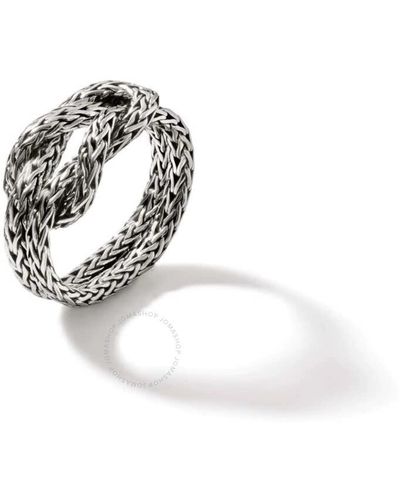 John Hardy Classic Chain Sterling Silver Manah Chain Ring - Metallic