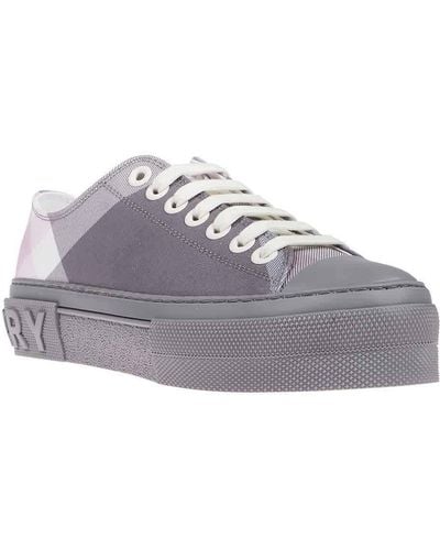 Burberry Pale Grey Jack Check Low Top Trainers