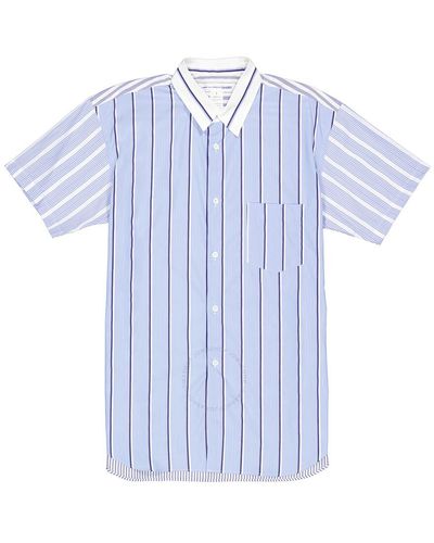 Comme des Garçons Short Sleeve Mixed Stripe Shirt - Blue