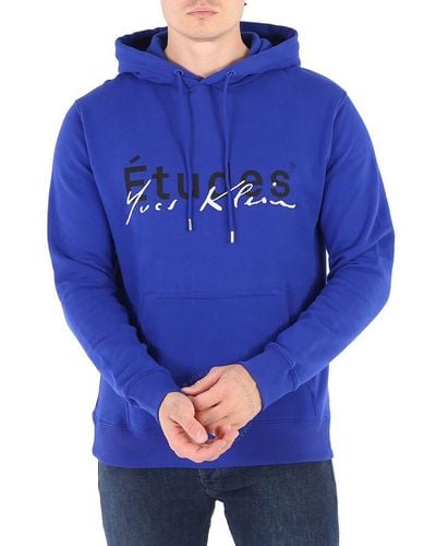 Etudes Studio Klein Signature Logo Cotton Hoodie - Blue