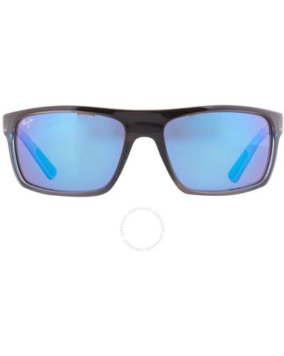Maui Jim Byron Bay Hawaii Wrap Sunglasses B746-03f 62 - Blue