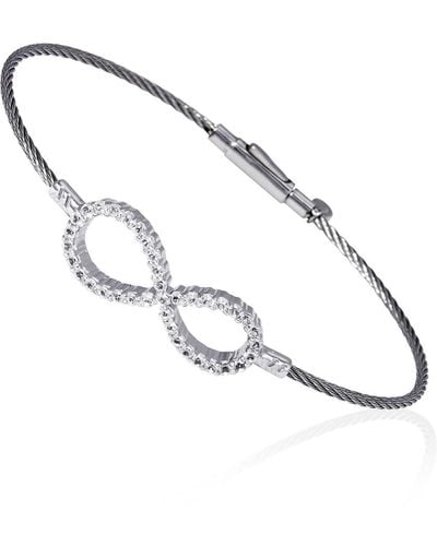 Charriol Laetitia White Topaz Eternity Bangle Bracelet 04-121-1222-1 - Metallic
