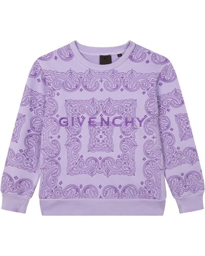 Givenchy Girls Embroidered-logo Sweatshirt - Purple