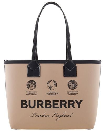 Burberry Logo-print Small London Bag - Natural