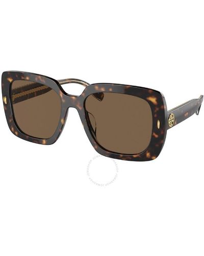 Tory Burch Dark Brown Square Sunglasses Ty7193f 172873 58