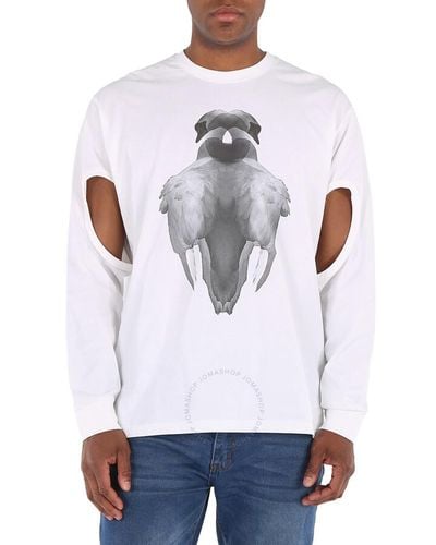 Burberry Optic Swan Print Cut-out T-shirt - White