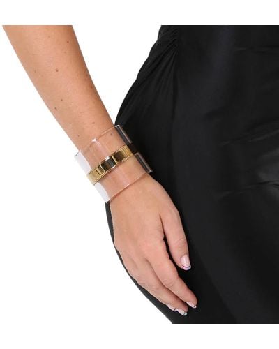 Burberry Resin And Gold-plated Cylindrical Cuff - Black