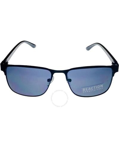 Kenneth Cole Smoke Rectangular Sunglasses Kc1413 02a 56 - Blue