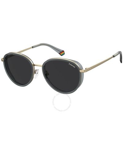 Polaroid Polarized Gray Oval Sunglasses Pld 6150/s/x 0kb7/m9 53 - Black