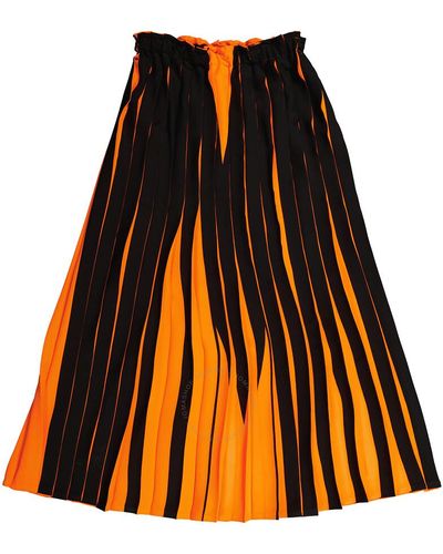 MM6 by Maison Martin Margiela Mm Bicolor Pleated Skirt - Orange