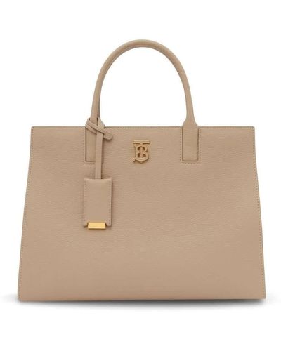 Burberry Grainy Leather Small Frances Bag - Natural