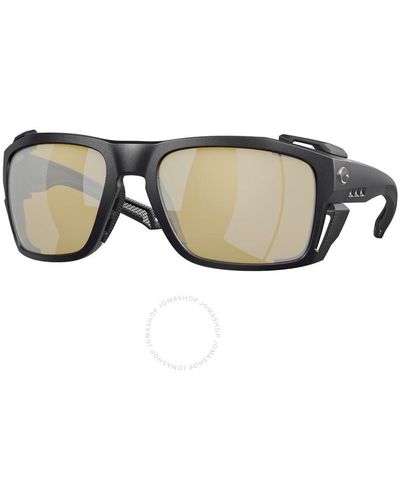Costa Del Mar King Tide 8 Sunrise Silver Mirror Polarized Glass Wrap Sunglasses 6s9111 911105 60 - Grey