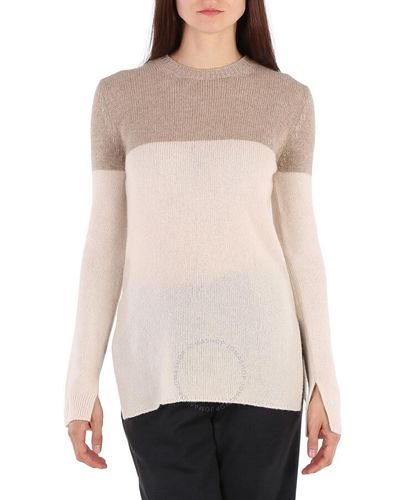 Marni Colour-block Two-tone Cashmere Sweater - Natural
